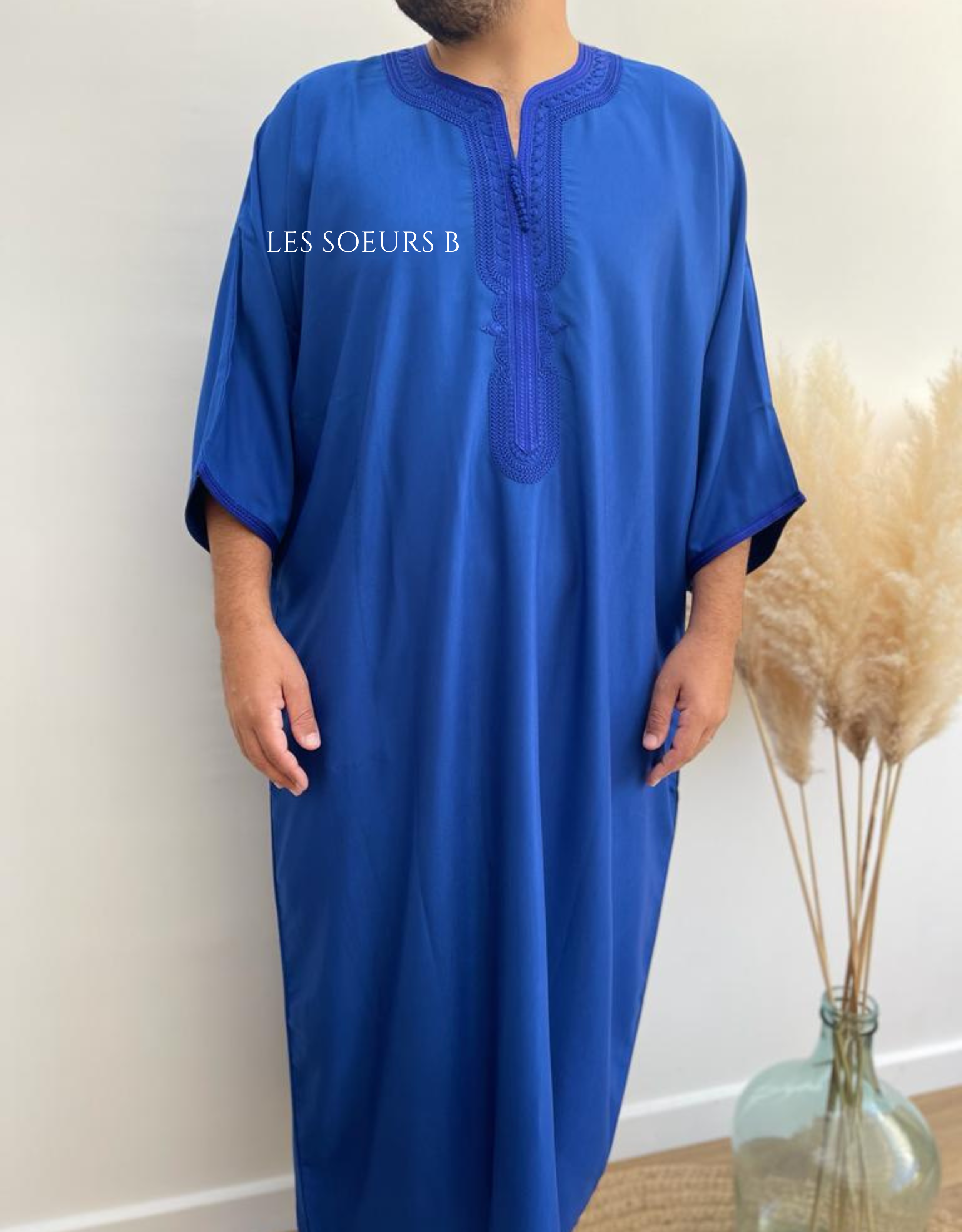 Abaya bleu roi - Réf : 4030