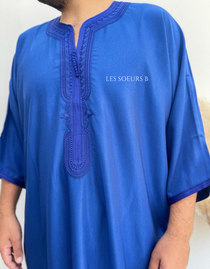 Abaya bleu roi - Réf : 4030