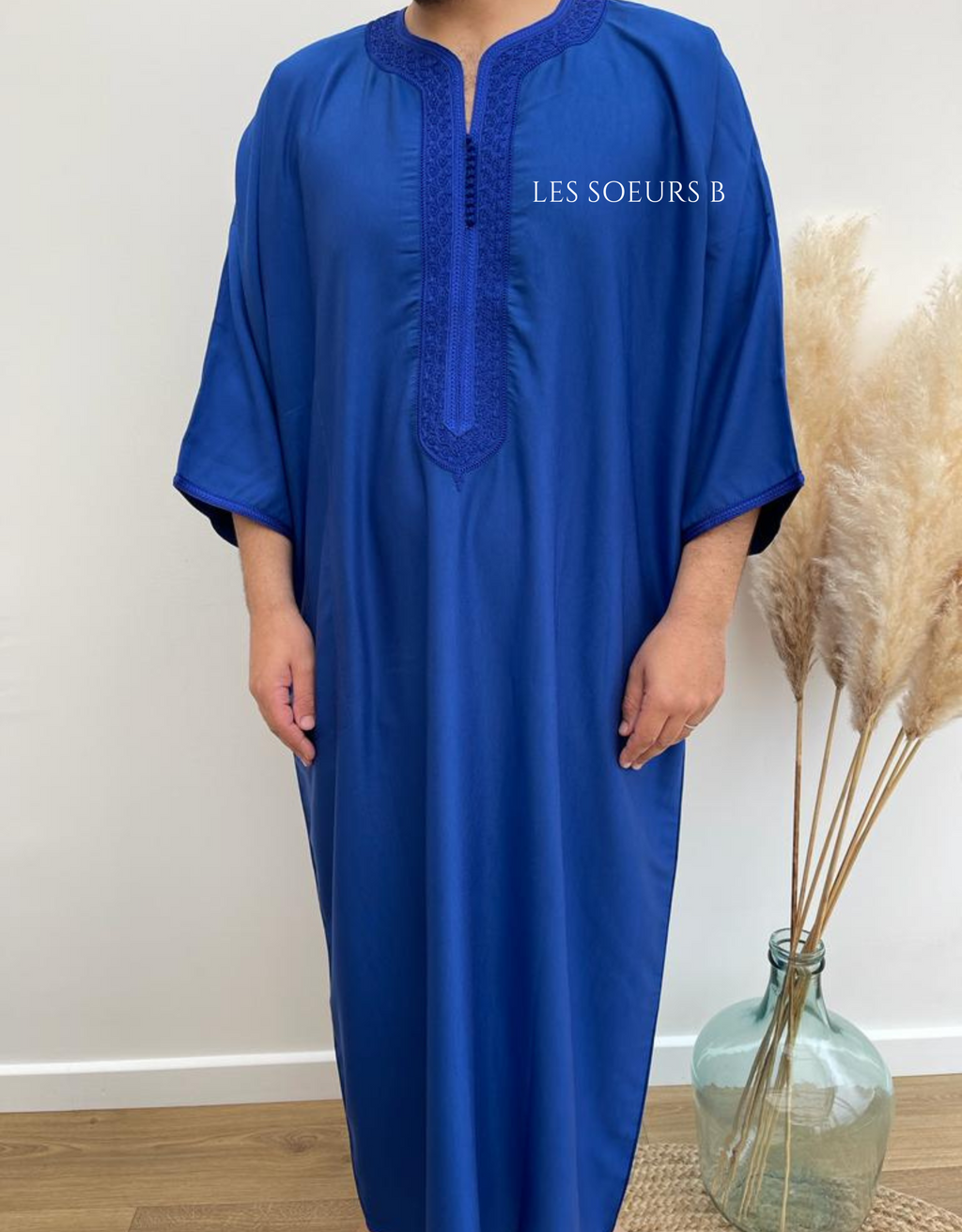 Abaya bleu roi - Réf : 4049
