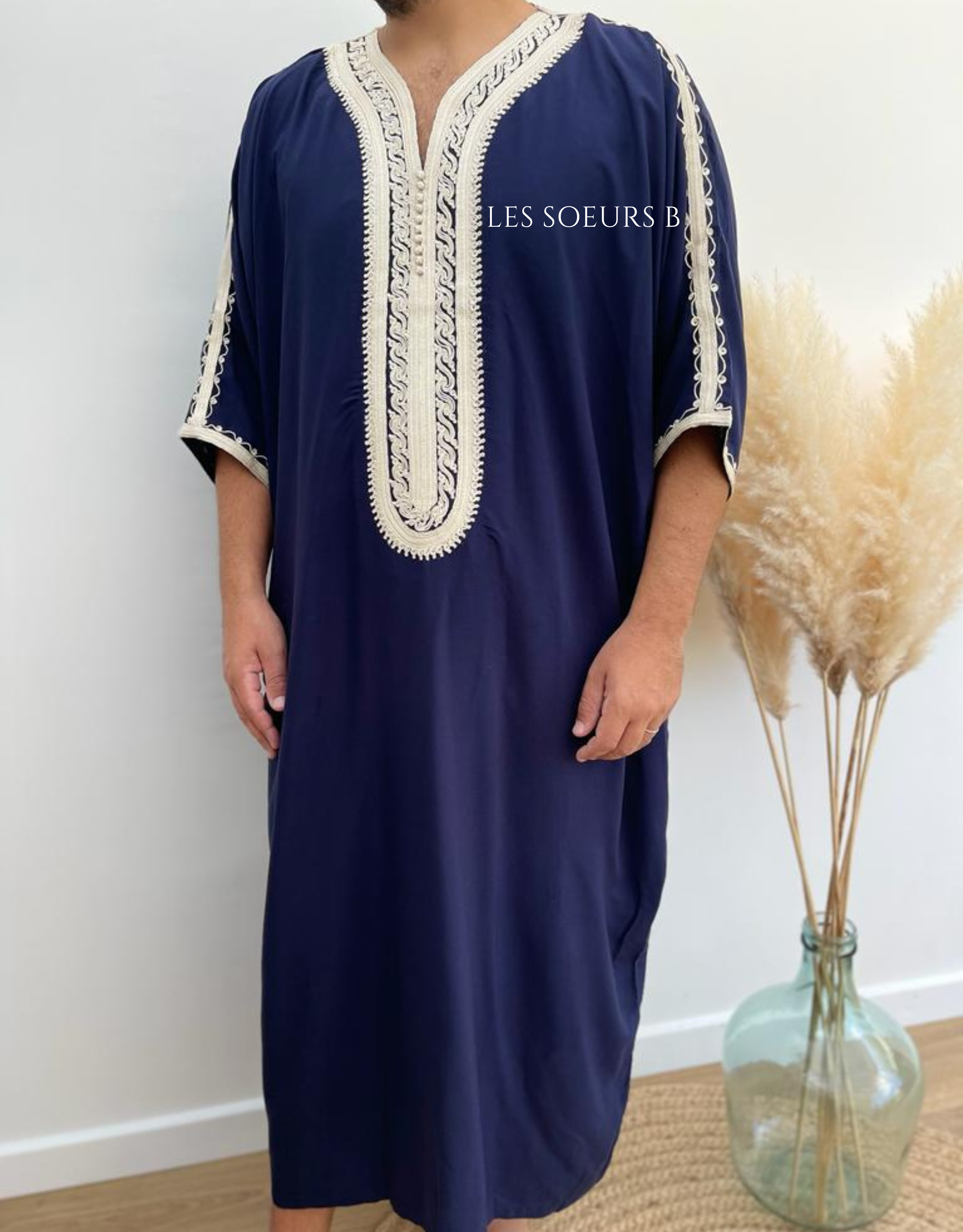 Abaya bleu marine - Réf : 4021