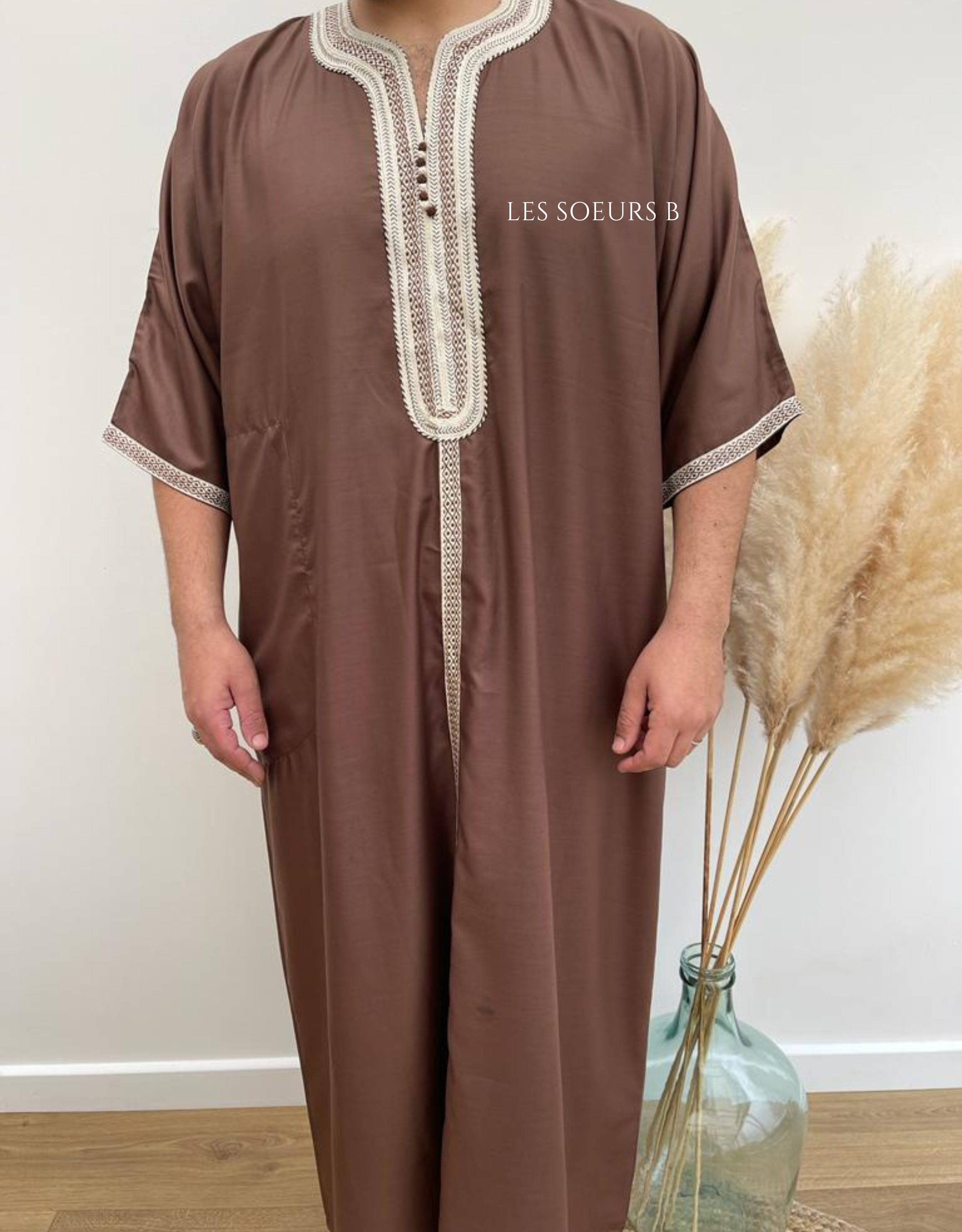 Abaya marron - Réf : 4047