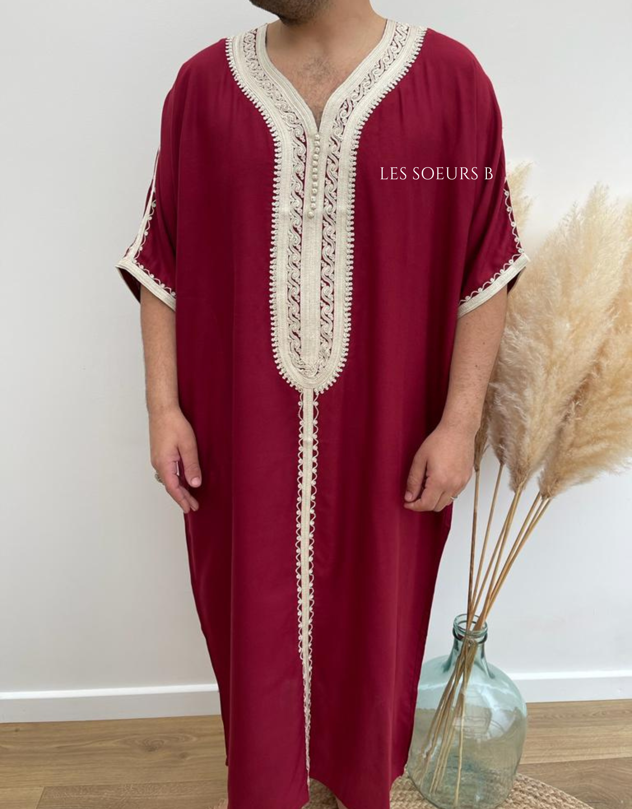 Abaya bordeaux - Réf : 4048