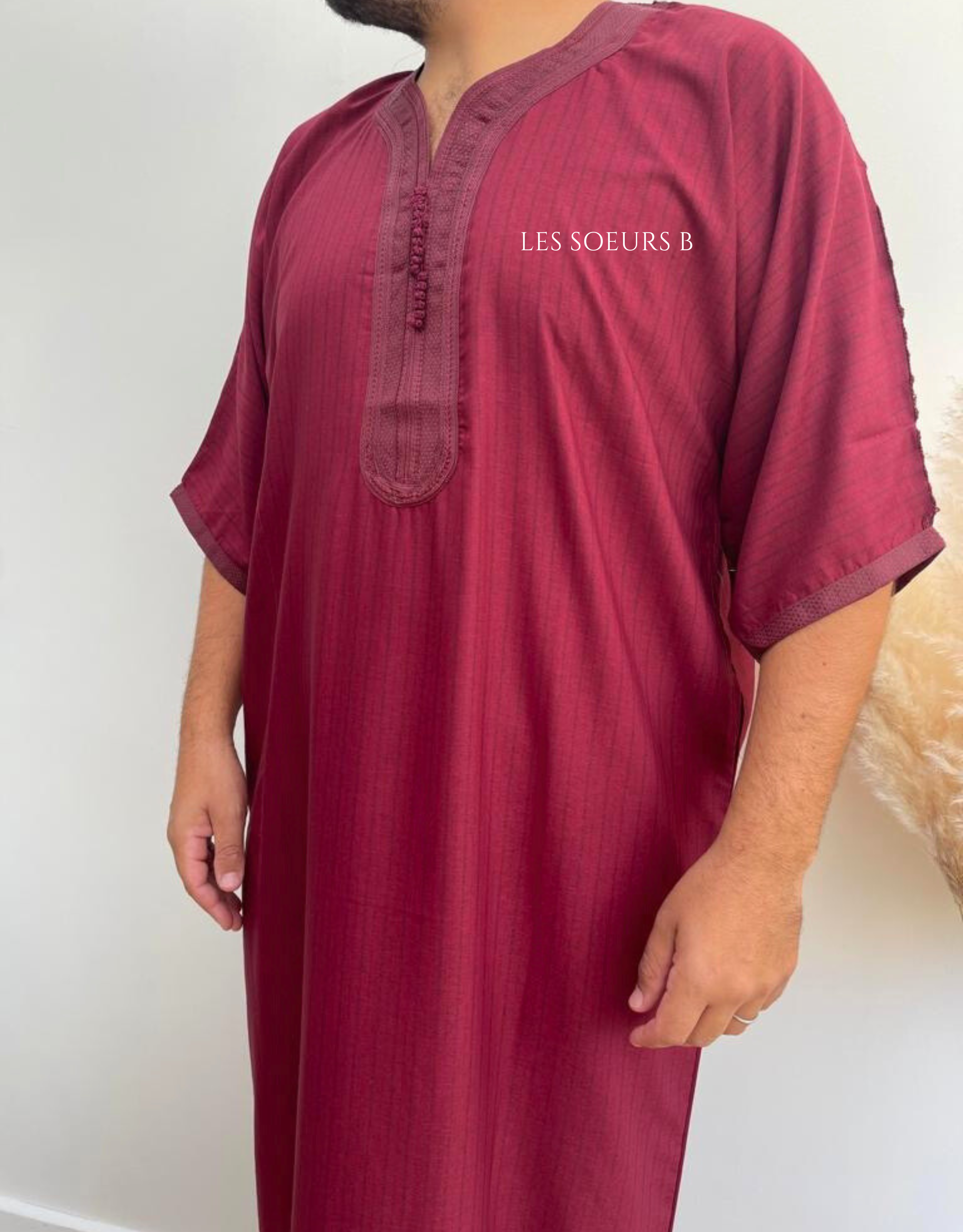 Abaya bordeaux - Réf : 4029