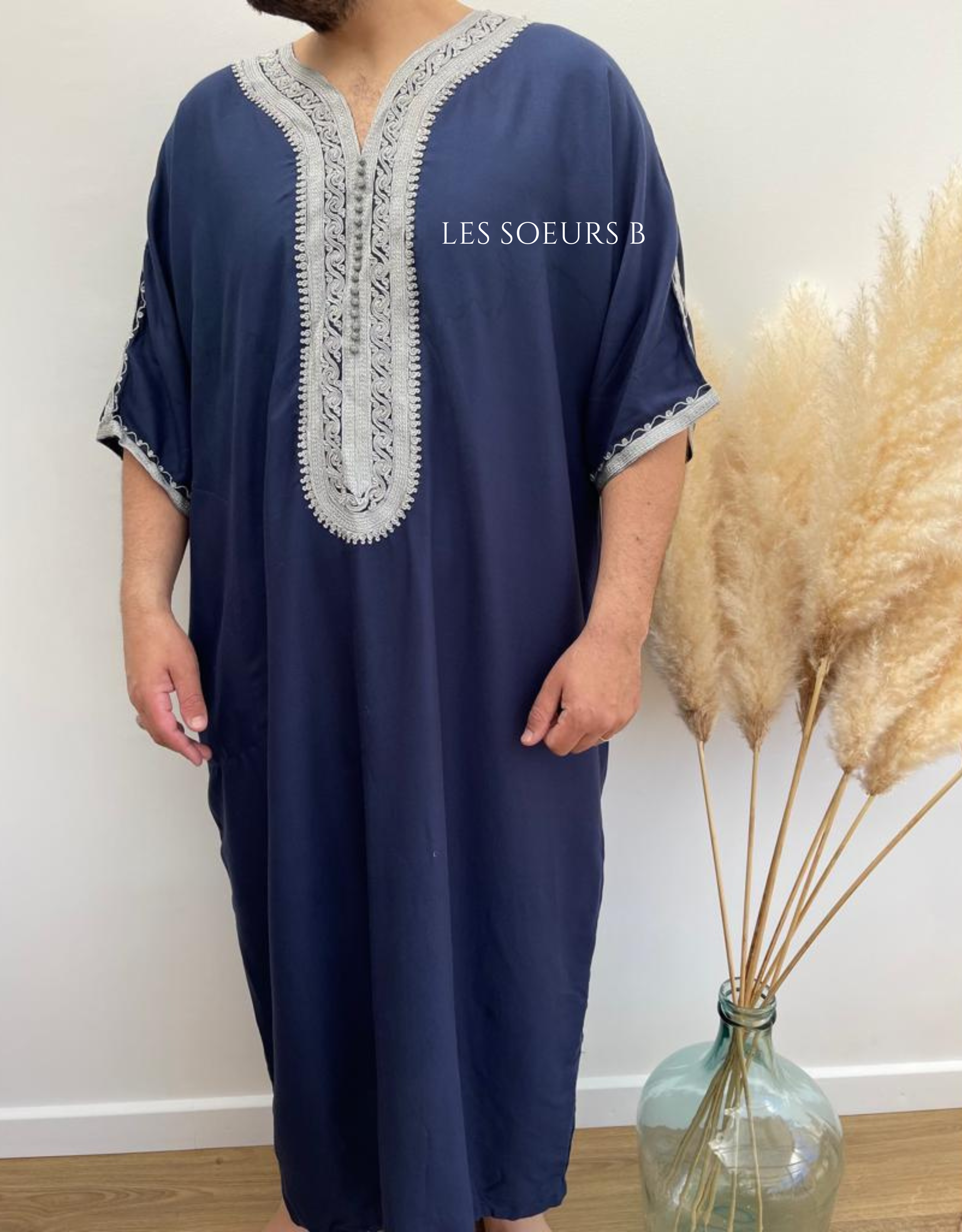 Abaya bleu marine - Réf : 4064