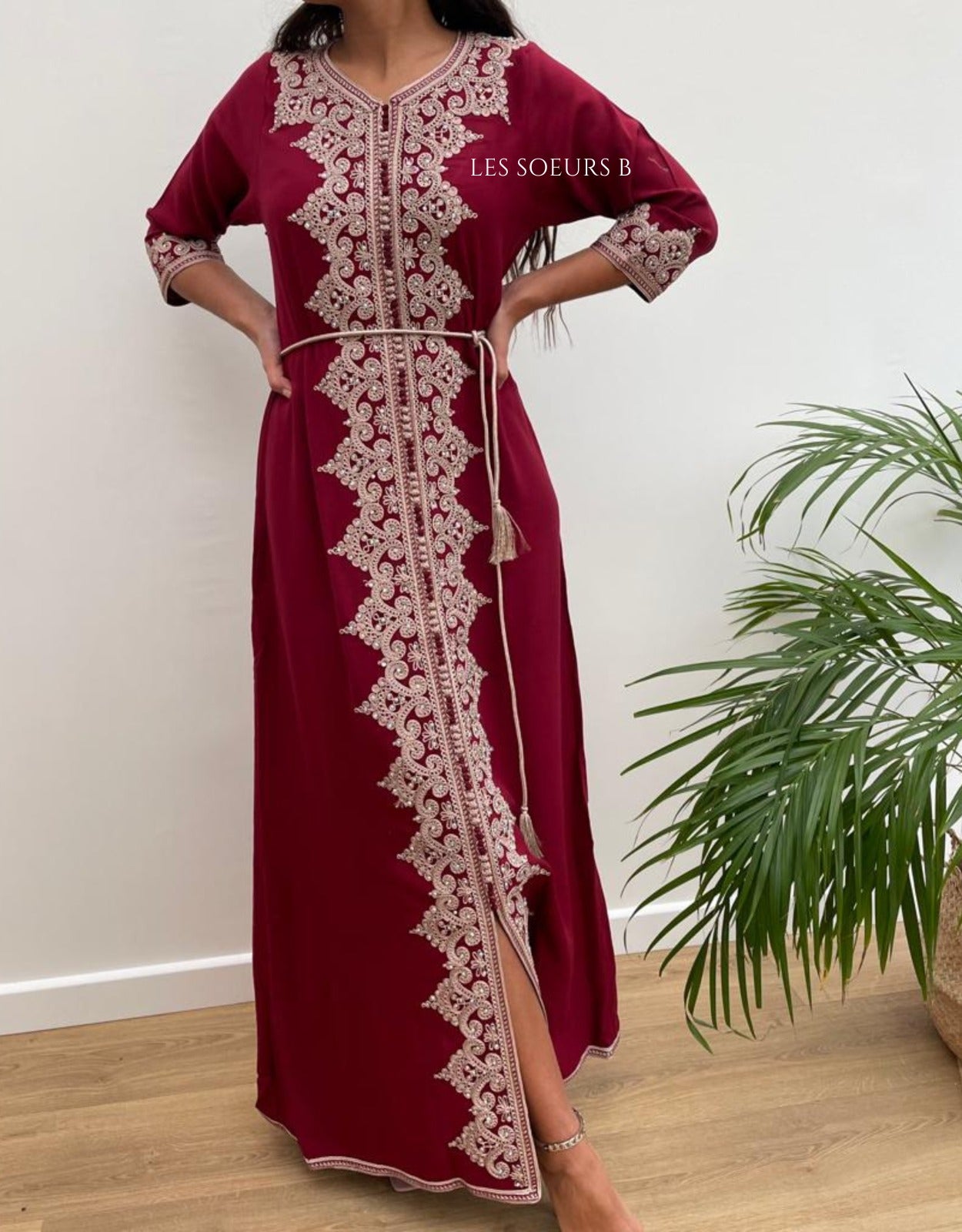 Caftan bordeaux - Réf : 1022