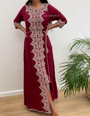 Caftan bordeaux - Réf : 1022