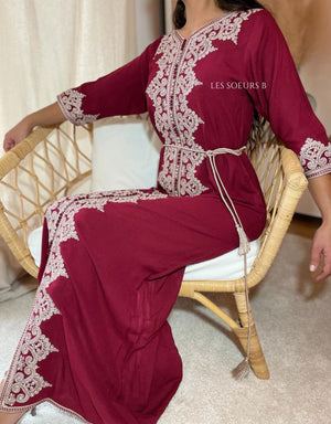 Caftan bordeaux - Réf : 1022