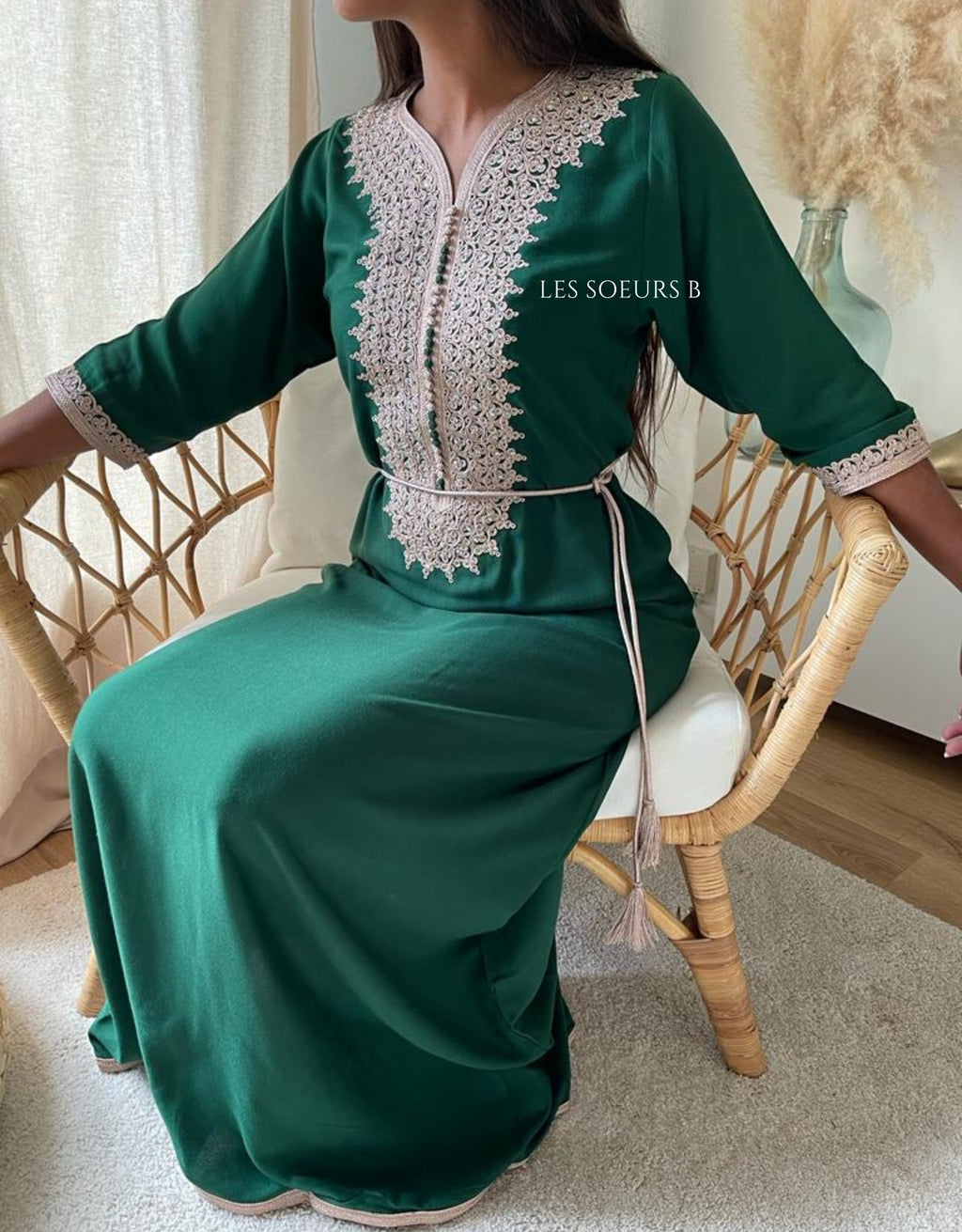 Caftan vert - Réf : 1049