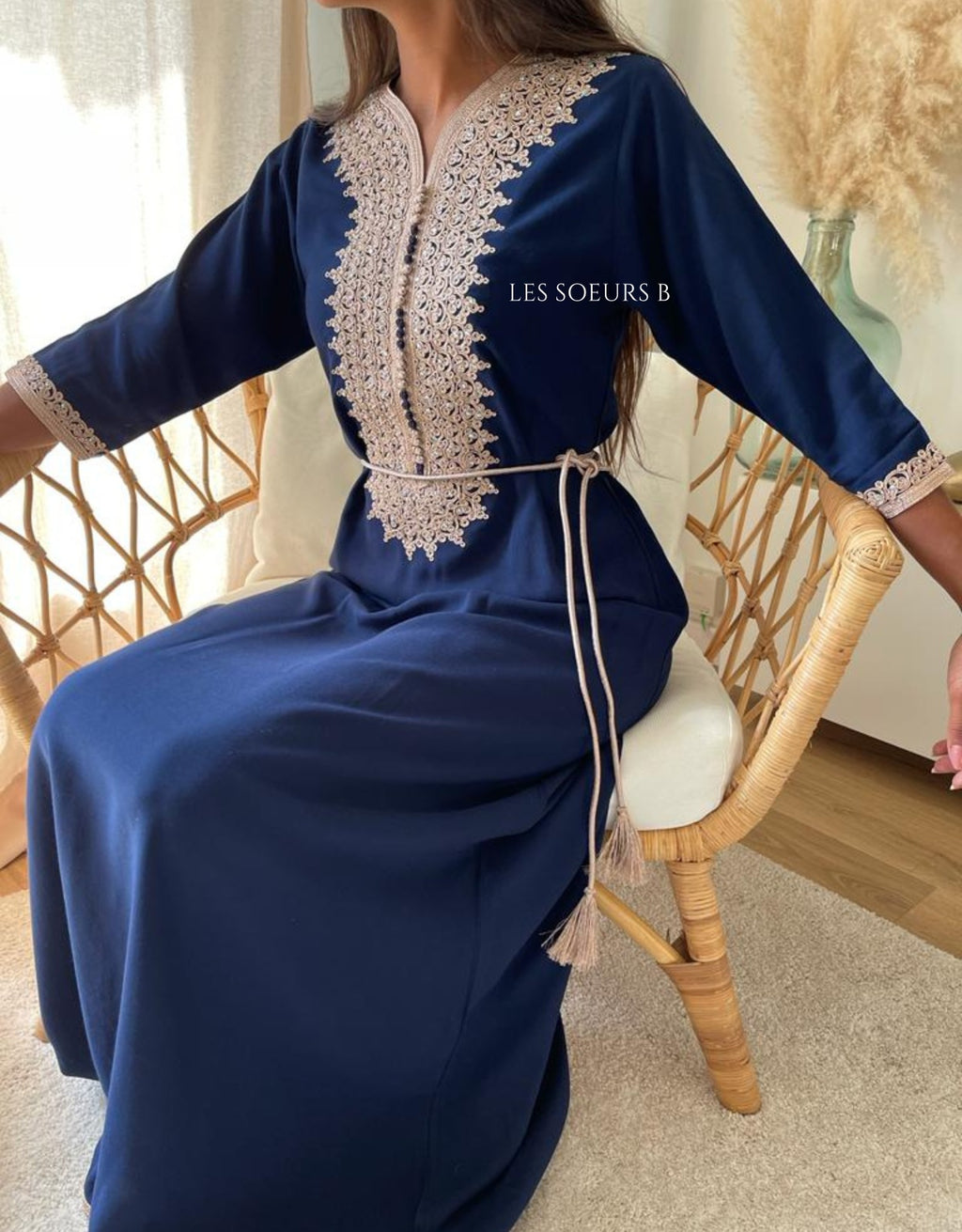 Caftan bleu marine - Réf : 1050