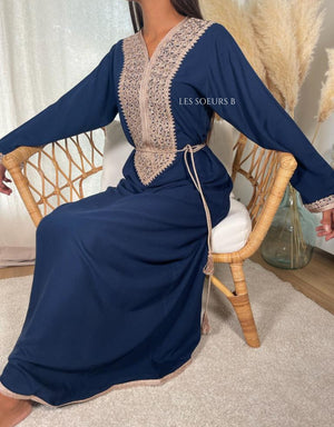 Caftan bleu marine - Réf : 1096